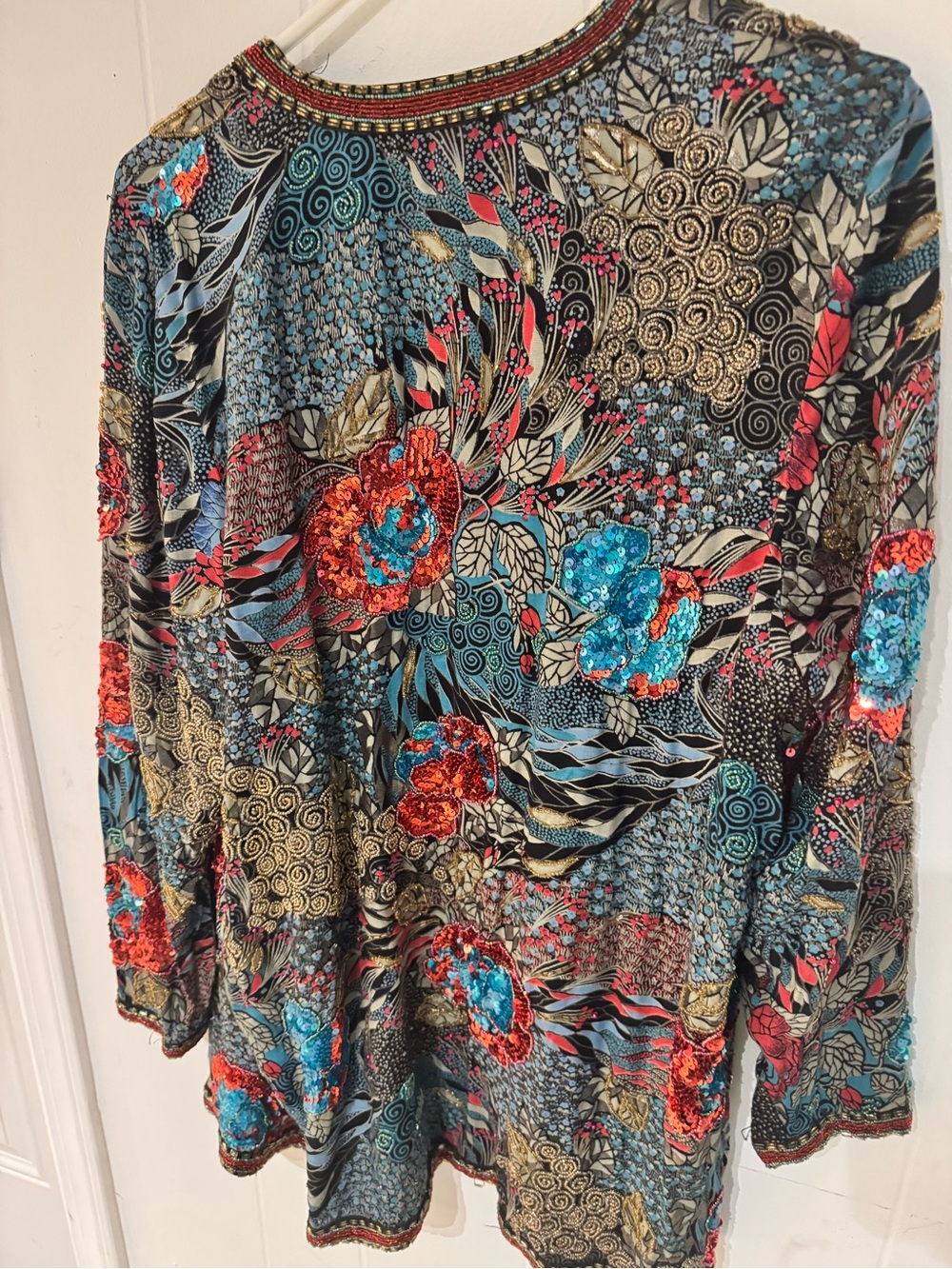 Diane Freis Original Black Silk-Rayon tunic